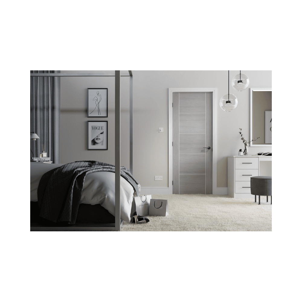 LPD Vancouver Light Grey Fully Finished Internal Fire Door LGRVANFC