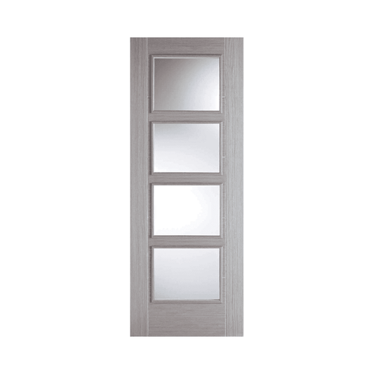 LPD Vancouver Light Grey Glazed Fully Finished Internal Door LGRVAN4L