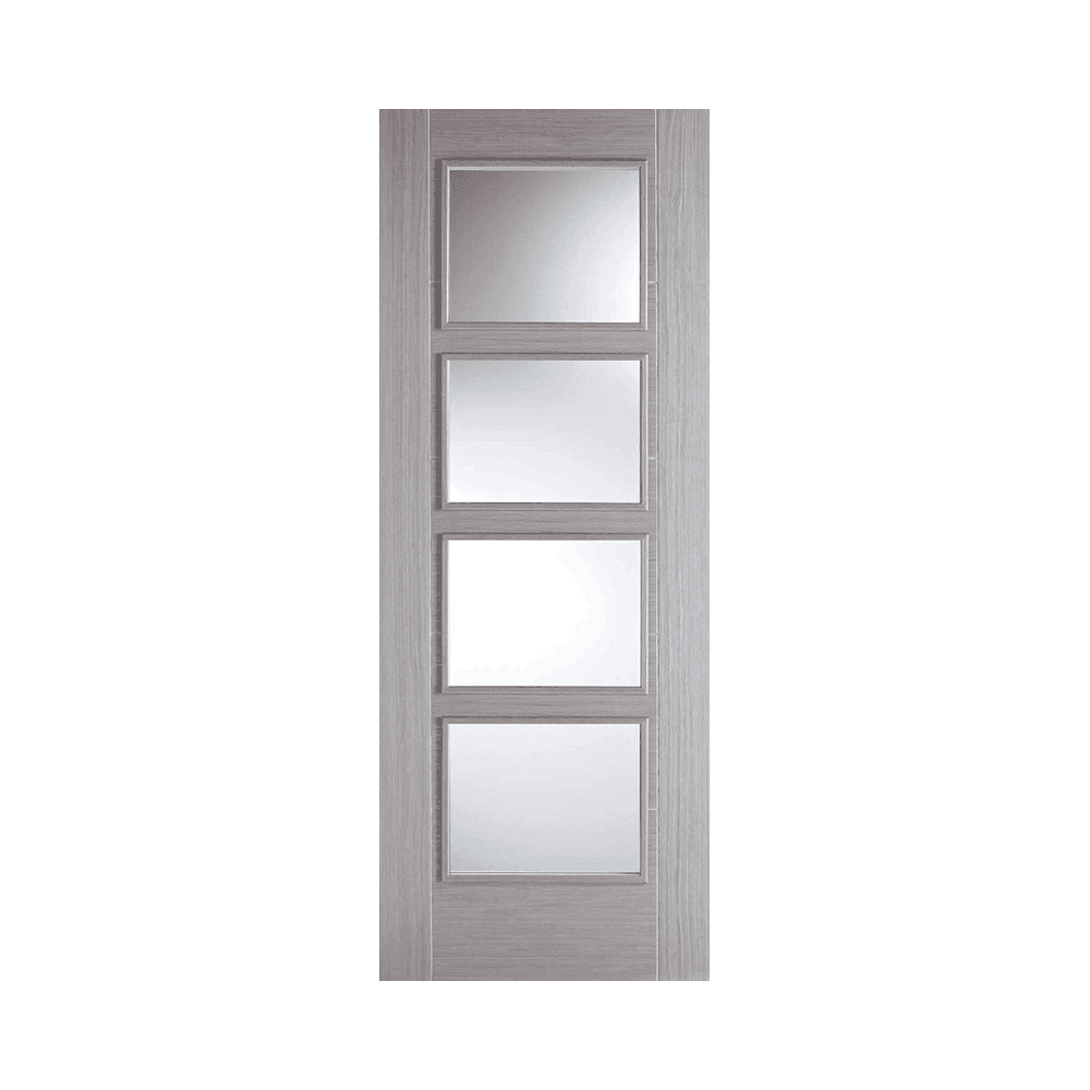 LPD Vancouver Light Grey Glazed Fully Finished Internal Door LGRVAN4LFC