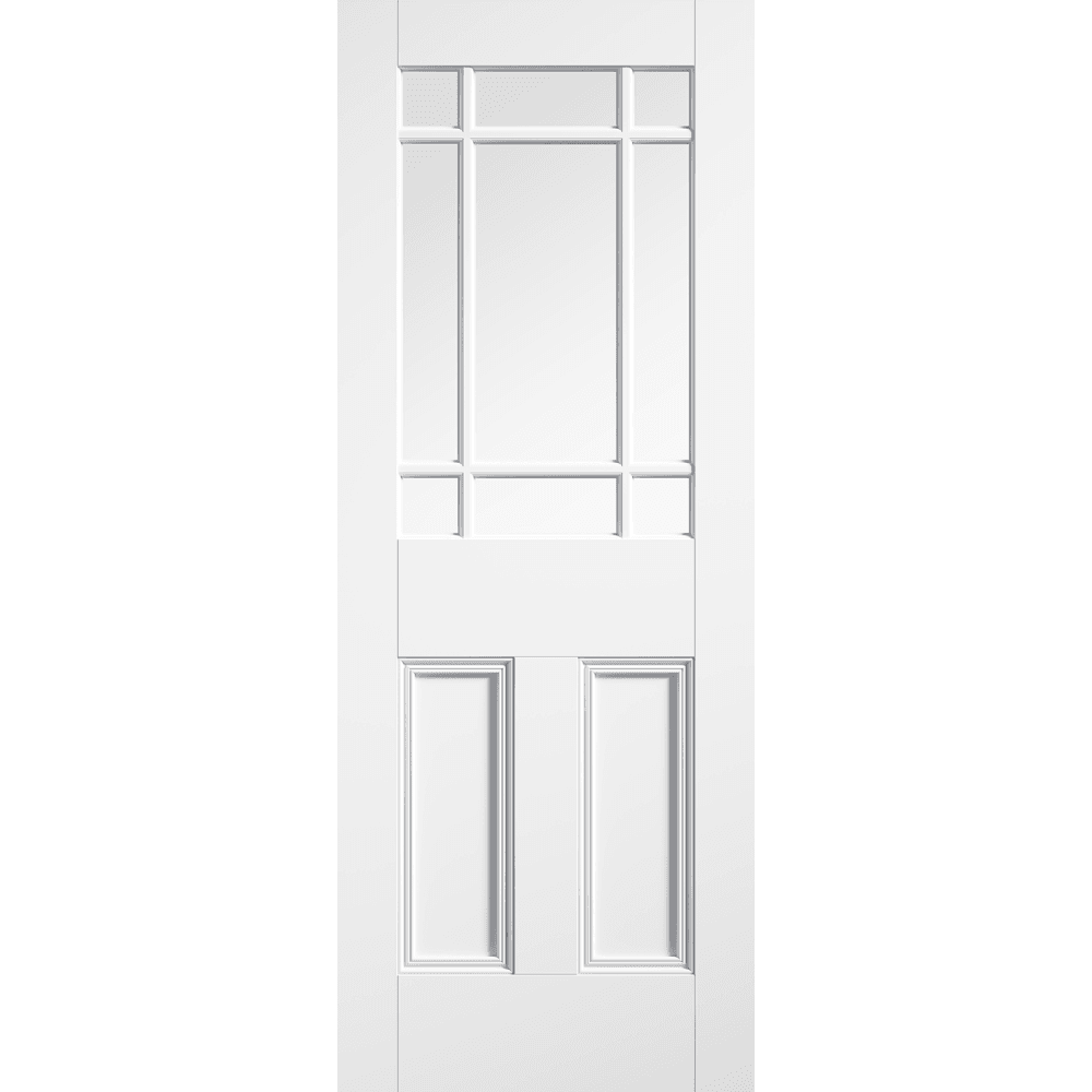 LPD White Primed Downham Glazed Internal Door WFNOSDOWCG