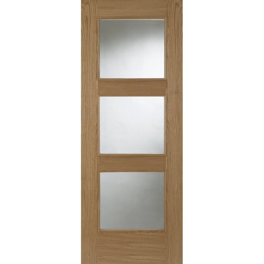 Mendes Madrid 3L Clear Glazed R/M Internal Oak Fully Finished Fire Door DPVORMUM3LFCV
