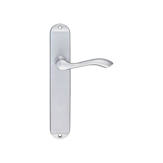 Zoo Hardware Arundel Lever Latch Satin Chrome Furniture Long Plate 245 x 42mm FB032SC