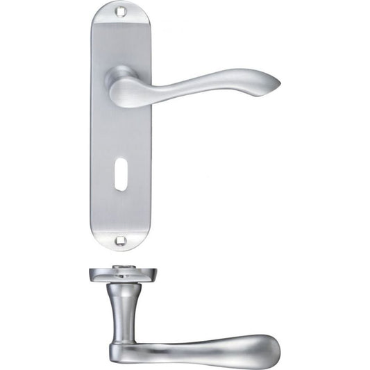 Zoo Hardware Arundel Lever Lock Satin Chrome Short Plate 175 x 42 x 57mm