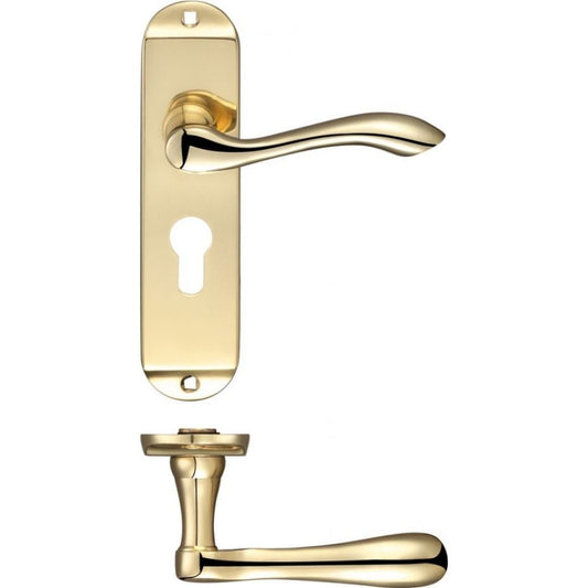 Zoo Hardware Arundel Lever Lock Short Plate Polished Brass 175 x 42 x 47.5mm FB021EP