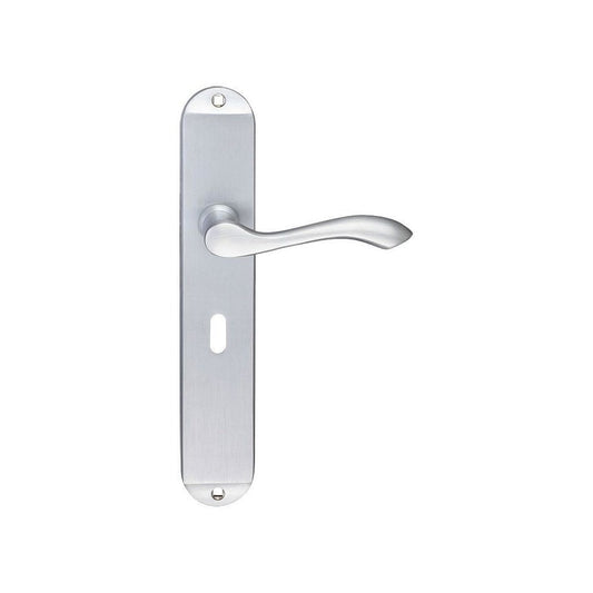 Zoo Hardware Arundel Lever Satin Chrome Euro Lock Long Plate 245 x 42 x 57mm FB031SC