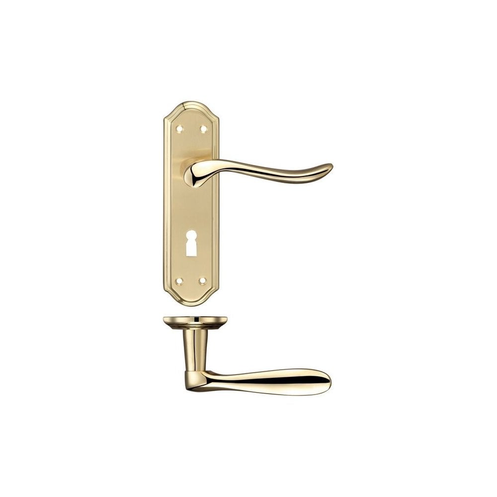 Zoo Hardware Lincoln Lever Lock Polished Brass 180 x 48 x 57mm(c/c) FB041SBPB