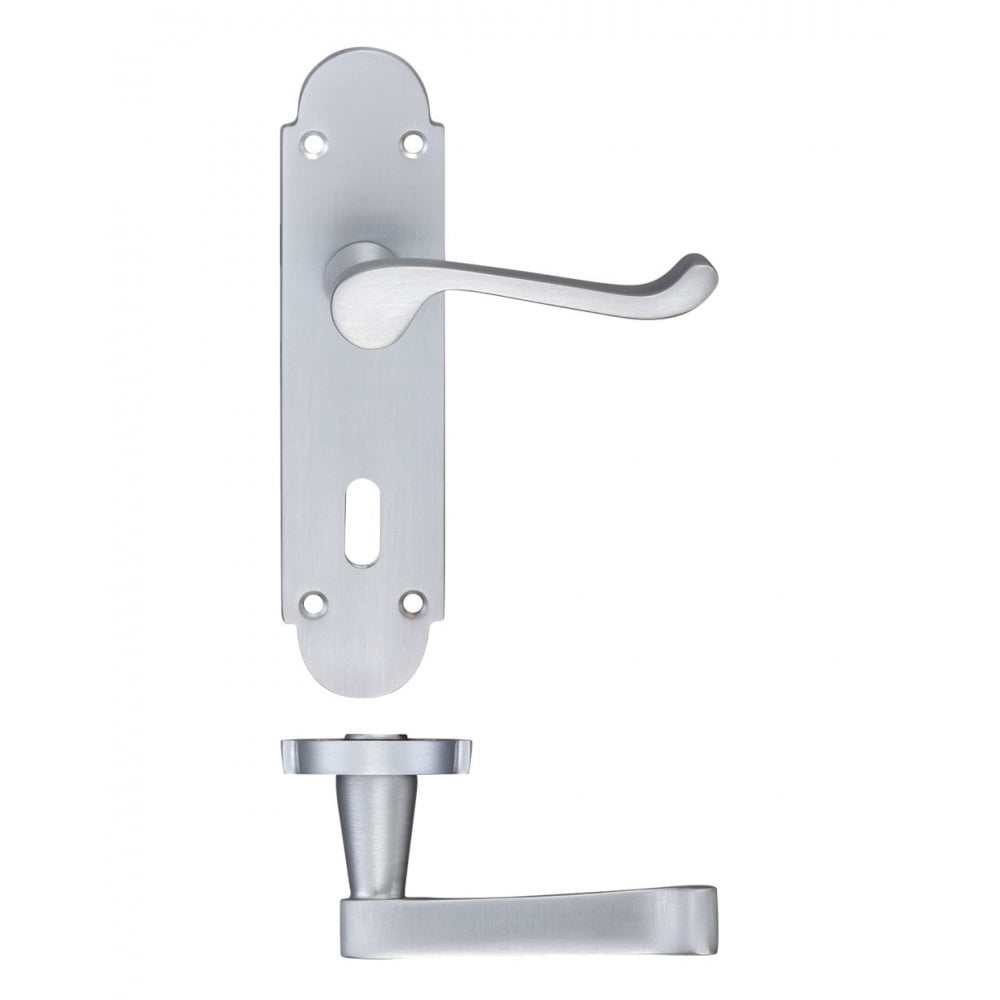 Zoo Hardware Oxford Lever Euro Lock (47.5mm c/c) Furniture 170 x 42mm FB011EPSC
