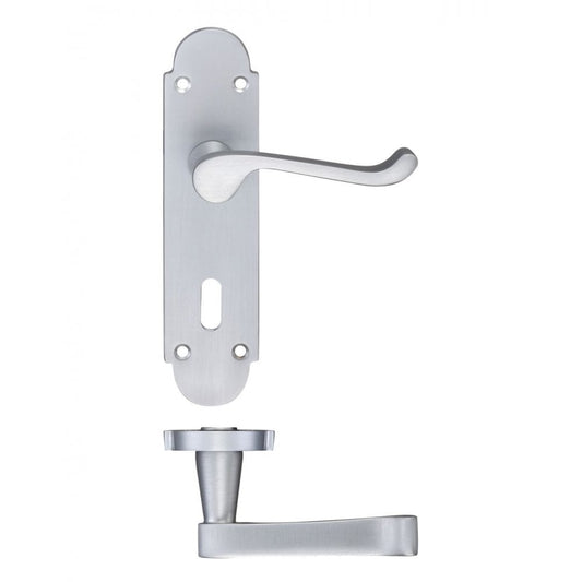 Zoo Hardware Oxford Lever Euro Lock (47.5mm c/c) Furniture 170 x 42mm FB011EPSC
