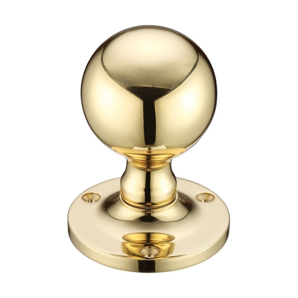 Zoo Hardware Polished Brass Ball Mortice Knob Furniture 62.5mm Rose dia. FB202