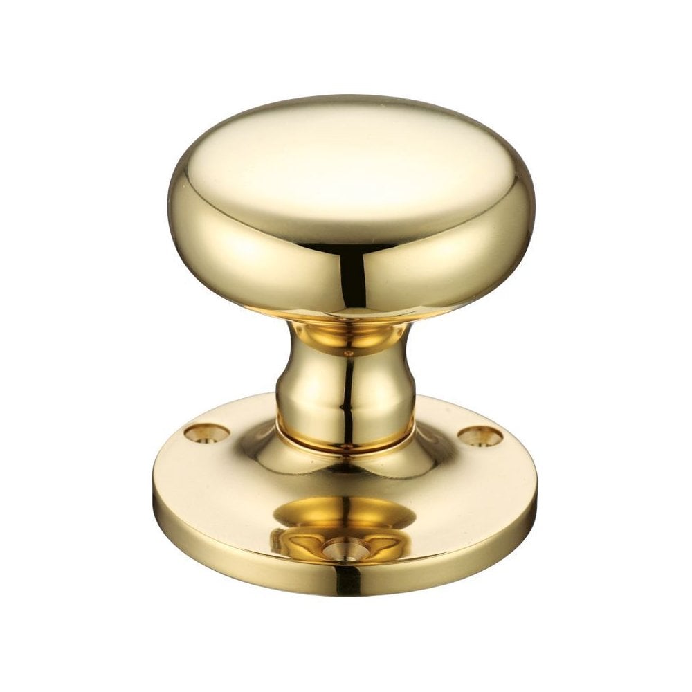 Zoo Hardware Polished Brass Mushroom Mortice Knob Furniture 62.5mm Rose dia. FB201