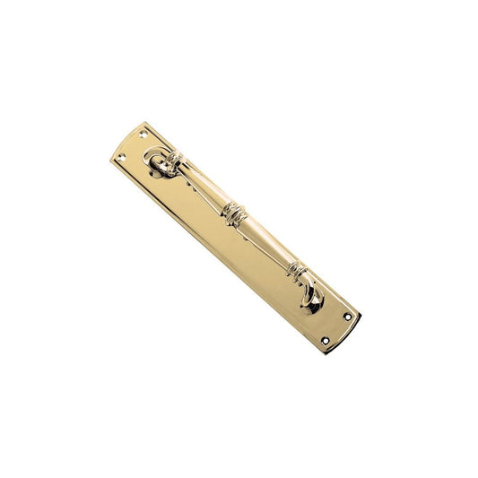 Zoo Hardware Polished Brass Pull Handle on Backplate FB106
