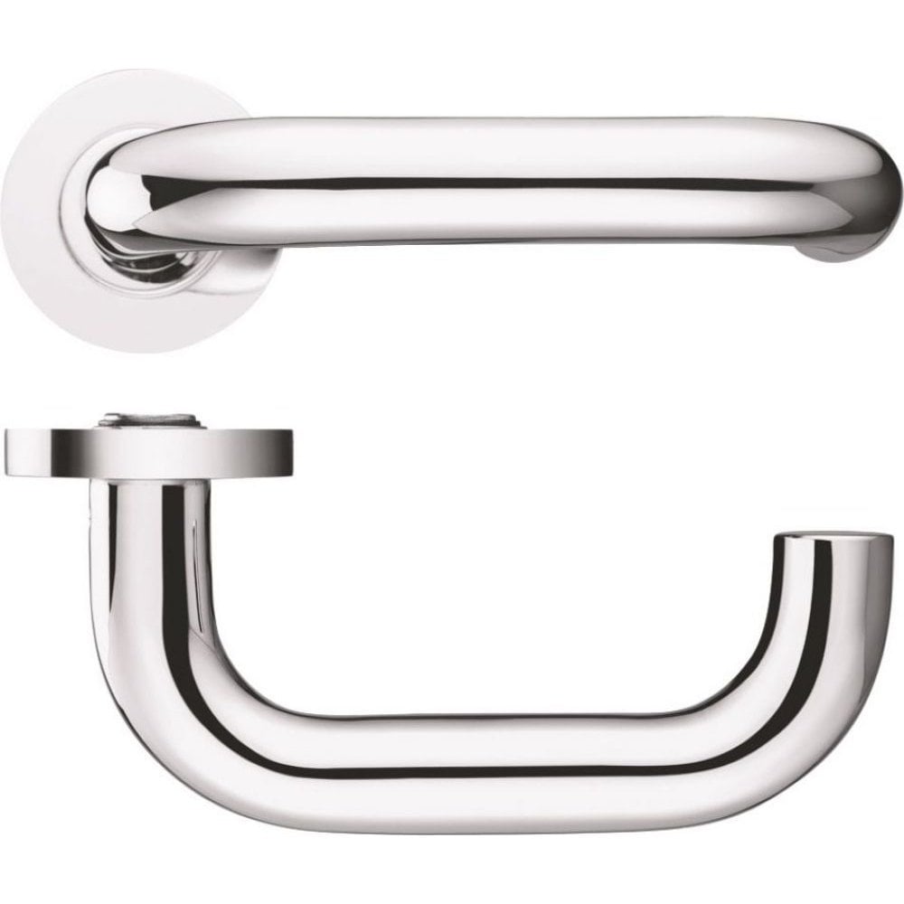 Zoo Hardware Polished Chrome 19mm Return to Door Lever on Round Rose FB030CP