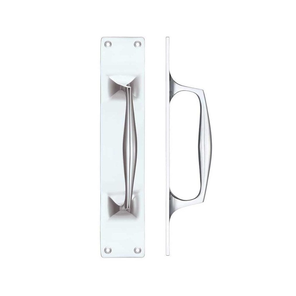 Zoo Hardware Polished Chrome Cast Brass Pull Handle with Backplate FB112CP
