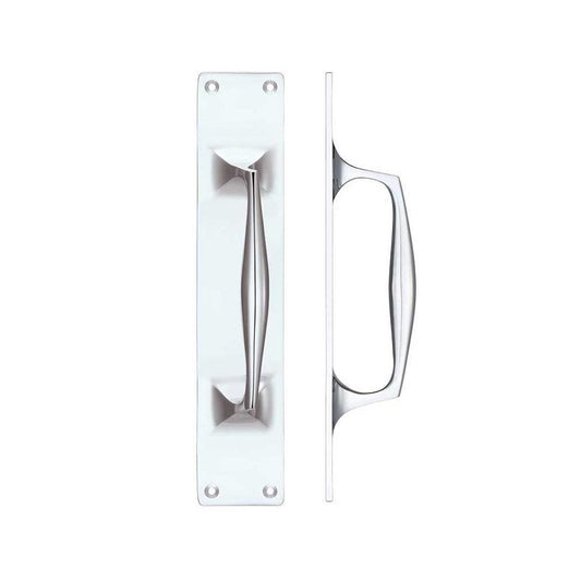 Zoo Hardware Polished Chrome Cast Brass Pull Handle with Backplate FB112CP