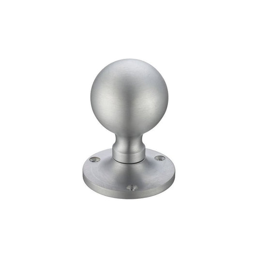 Zoo Hardware Satin Chrome Ball Mortice Knob Furniture 62.5mm Rose dia. FB202SC